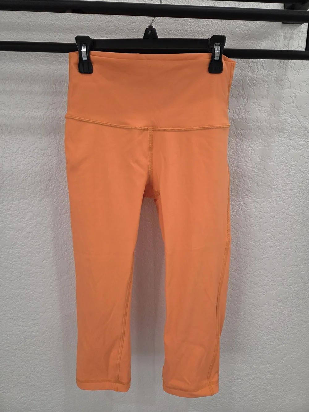 Lululemon High Rise Crop Leggings Orange Peach Athletic Yoga Pants Women's